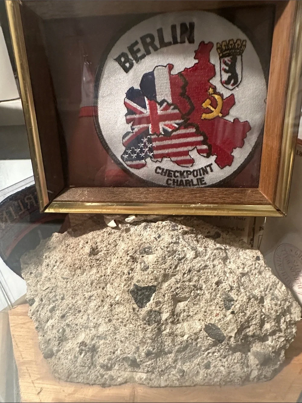 OP Berlin Patch Display in Blue and Gold